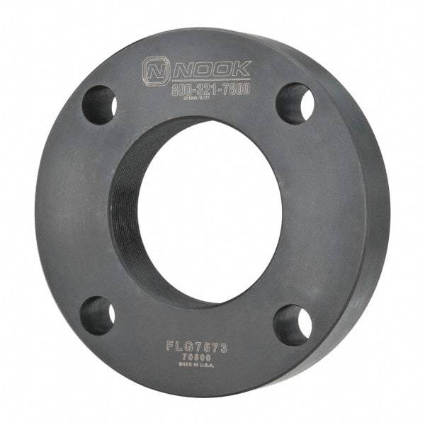 Nook Industries - 4.94" Flange OD x 0.9" Thickness Precision Acme Mounting Flange - For 2-4 Bars, 4 Mounting Holes, Steel - Apex Tool & Supply