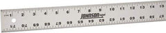 Johnson Level & Tool - 72" Long, 1/8, 1/16" Graduation, Aluminum Rule - English Graduation Style, Gray, Anodized Finish - Apex Tool & Supply