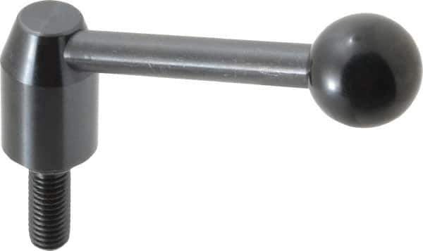 J.W. Winco - 1/2-13, Steel Threaded Stud Adjustable Clamping Handle - 4.33" OAL, 1.91" High - Apex Tool & Supply