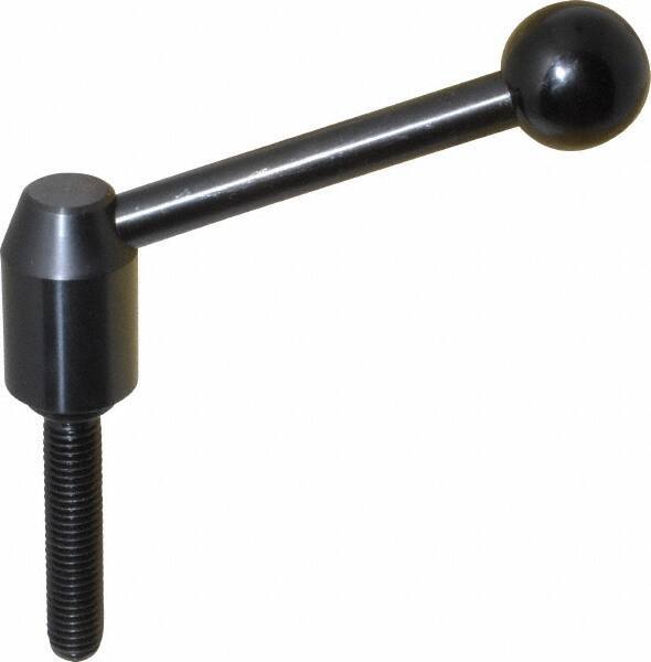 J.W. Winco - 1/2-13, Steel Threaded Stud Adjustable Clamping Handle - 4.33" OAL, 1.91" High - Apex Tool & Supply