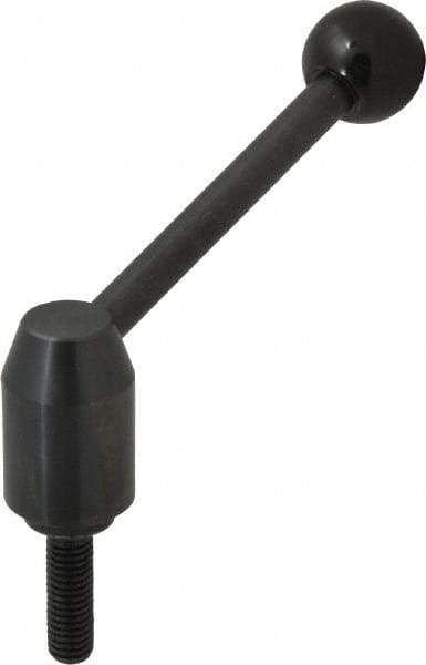 J.W. Winco - 1/2-13, Steel Threaded Stud Adjustable Clamping Handle - 4.88" OAL, 2.17" High - Apex Tool & Supply