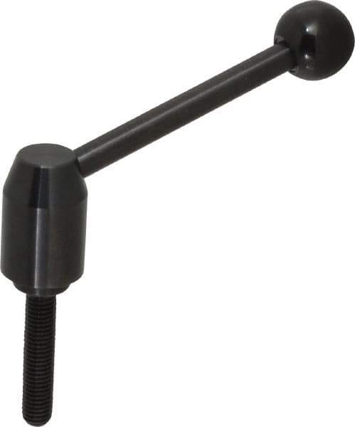 J.W. Winco - 1/2-13, Steel Threaded Stud Adjustable Clamping Handle - 4.88" OAL, 2.17" High - Apex Tool & Supply