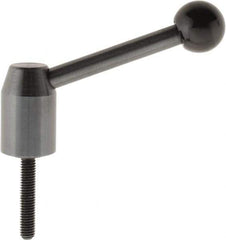J.W. Winco - M6 x 1.0, 13.5mm Hub Diam, Steel Threaded Stud Adjustable Clamping Handle - 70mm OAL, 33.5mm High - Apex Tool & Supply