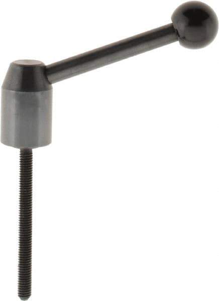 J.W. Winco - M6 x 1.0, 13.5mm Hub Diam, Steel Threaded Stud Adjustable Clamping Handle - 70mm OAL, 33.5mm High - Apex Tool & Supply