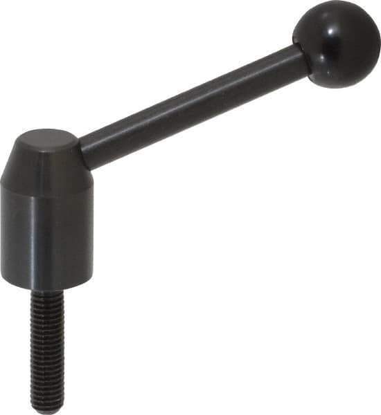 J.W. Winco - M8 x 1.25, 13.5mm Hub Diam, Steel Threaded Stud Adjustable Clamping Handle - 70mm OAL, 33.5mm High - Apex Tool & Supply