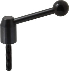 J.W. Winco - M8 x 1.25, 13.5mm Hub Diam, Steel Threaded Stud Adjustable Clamping Handle - 70mm OAL, 33.5mm High - Apex Tool & Supply