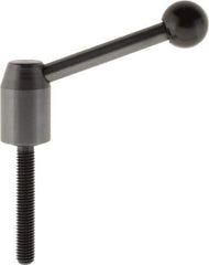 J.W. Winco - M8 x 1.25, 13.5mm Hub Diam, Steel Threaded Stud Adjustable Clamping Handle - 70mm OAL, 33.5mm High - Apex Tool & Supply