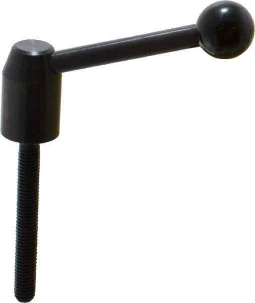 J.W. Winco - M8 x 1.25, 13.5mm Hub Diam, Steel Threaded Stud Adjustable Clamping Handle - 70mm OAL, 33.5mm High - Apex Tool & Supply