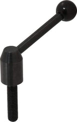J.W. Winco - M10 x 1.5, 13.5mm Hub Diam, Steel Threaded Stud Adjustable Clamping Handle - 70mm OAL, 33.5mm High - Apex Tool & Supply