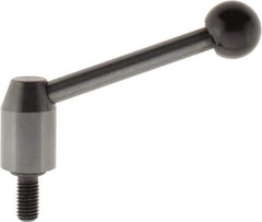 J.W. Winco - M10 x 1.5, 16mm Hub Diam, Steel Threaded Stud Adjustable Clamping Handle - 96mm OAL, 40mm High - Apex Tool & Supply