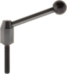 J.W. Winco - M10 x 1.5, 16mm Hub Diam, Steel Threaded Stud Adjustable Clamping Handle - 96mm OAL, 40mm High - Apex Tool & Supply
