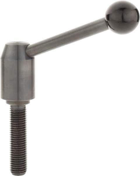 J.W. Winco - M20 x 2.5, 28mm Hub Diam, Steel Threaded Stud Adjustable Clamping Handle - Apex Tool & Supply