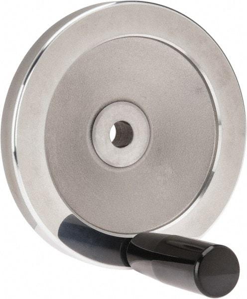Value Collection - 4.92" Diam, Aluminum Handwheel with Handle - 1.22" Hub Diam - Apex Tool & Supply