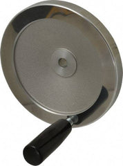Value Collection - 6.3" Diam, Aluminum Handwheel with Handle - 1.42" Hub Diam - Apex Tool & Supply