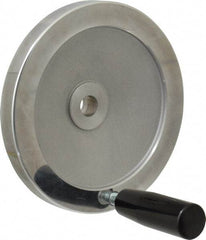 Value Collection - 6.3" Diam, Aluminum Handwheel with Handle - 1.42" Hub Diam - Apex Tool & Supply