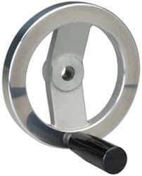 Value Collection - 4.92", 2 Spoke Handwheel with Revolving Handle - 1.22" Hub, Aluminum, Polished Finish - Apex Tool & Supply