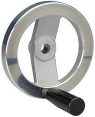 Value Collection - 4.92", 2 Spoke Handwheel with Revolving Handle - 1.22" Hub, Aluminum, Polished Finish - Apex Tool & Supply