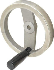 Value Collection - 6.3", 2 Spoke Handwheel with Rectractable Handle - 1.42" Hub, Aluminum, Polished Finish - Apex Tool & Supply