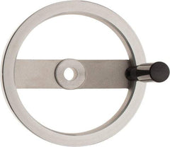 Value Collection - 7.87", 2 Spoke Handwheel with Rectractable Handle - 1.65" Hub, Aluminum, Polished Finish - Apex Tool & Supply