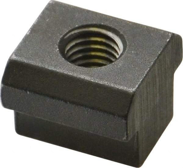 HALDER - M8 Tapped Through T Slot Nut - 11.6mm Slot Width, 18 x 7mm Base Width x Height, 18 x 14mm OAL x Height - Apex Tool & Supply
