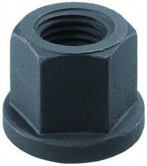 Gibraltar - M24, 45mm Flange Diam, 36mm High, 36mm Across Flats, Flange Nut - Grade 10 Steel, Black Phosphate Finish, 6" Flange Height, DIN 6331 - Apex Tool & Supply