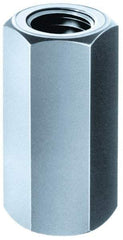 Gibraltar - M16x2.00 Thread, 48mm OAL Steel Standard Coupling Nut - Black Phosphate Coated, 24mm Width Across Flats, 27.7mm Width Across Points - Apex Tool & Supply