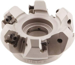 Iscar - 3.58" Cut Diam, 1" Arbor Hole, 0.276" Max Depth of Cut, 45° Indexable Chamfer & Angle Face Mill - 6 Inserts, S845 SX.U 16.. Insert, Right Hand Cut, 6 Flutes, Through Coolant, Series Helido - Apex Tool & Supply
