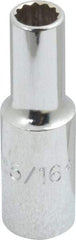 Proto - 5/16", 3/8" Drive, Deep Hand Socket - 12 Points, 2-1/8" OAL, Chrome Finish - Apex Tool & Supply
