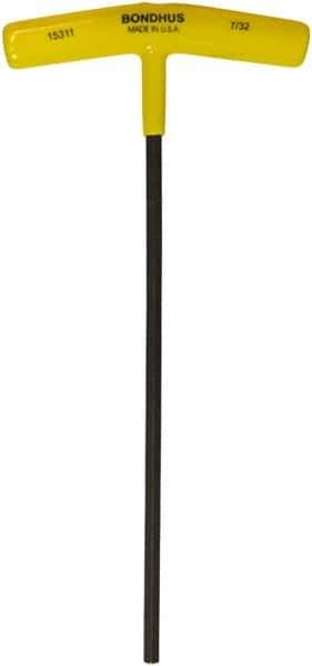 Bondhus - 7/32" Hex, T-Handle Cushion Grip, Hex Key - 9" OAL, Protanium High Torque Steel, Inch System of Measurement - Apex Tool & Supply