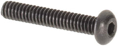 Value Collection - #0-80 UNF Hex Socket Drive, Button Screw - Alloy Steel, Black Oxide Finish, Fully Threaded, 3/8" Length Under Head - Apex Tool & Supply
