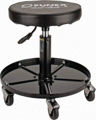 Sunex Tools - 15-1/2 to 20-1/2" High, Adjustable Height Stool - Vinyl Seat, Black - Apex Tool & Supply