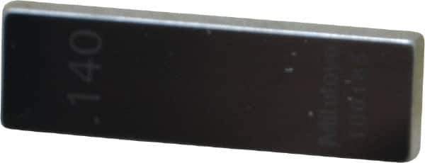 Mitutoyo - 0.14" Rectangular Steel Gage Block - Accuracy Grade 0, Includes Certificate of Inspection - Apex Tool & Supply