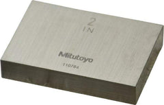 Mitutoyo - 2" Rectangular Steel Gage Block - Accuracy Grade AS-1, Includes Certificate of Inspection - Apex Tool & Supply