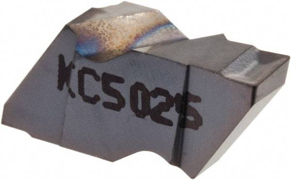 Kennametal - 2125NG K Grade KC5025, 3.18mm Cutting Width Carbide Grooving Insert - 2.79mm Max Depth of Cut, Left Hand, 0.19mm Corner Radius, TiAlN Finish - Apex Tool & Supply