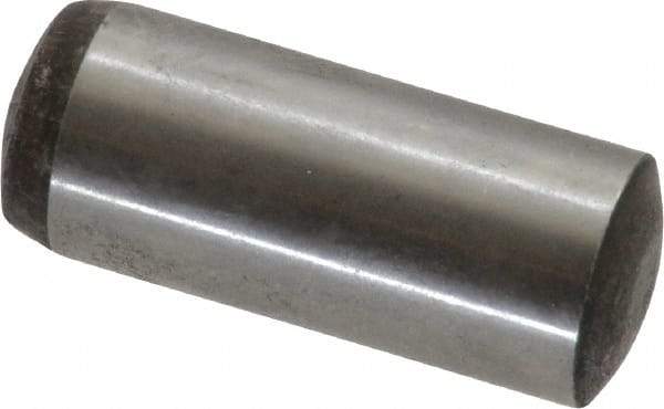 Value Collection - 10mm Diam x 25mm Pin Length Alloy Steel Standard Dowel Pin - C 58-62 Hardness, 37,100 Lb Breaking Strength, 1 Rounded End - Apex Tool & Supply