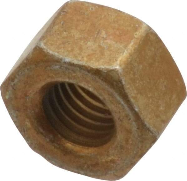 Value Collection - 1/4-28 UNF Steel Right Hand Hex Nut - 7/16" Across Flats, 0.264" High, Zinc Yellow Dichromate Cad & Waxed Finish - Apex Tool & Supply