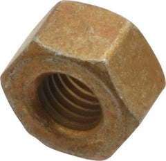 Value Collection - 1/4-28 UNF Steel Right Hand Hex Nut - 7/16" Across Flats, 0.264" High, Zinc Yellow Dichromate Cad & Waxed Finish - Apex Tool & Supply