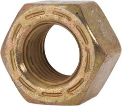 Made in USA - 7/16-20 UNF Steel Right Hand Hex Nut - 11/16" Across Flats, 0.445" High, Zinc Yellow Dichromate Cad & Waxed Finish - Apex Tool & Supply