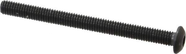 Value Collection - #10-32 UNF Hex Socket Drive, Button Screw - Alloy Steel, Black Oxide Finish, Fully Threaded, 2-1/4" Length Under Head - Apex Tool & Supply