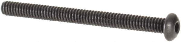 Value Collection - #0-80 UNF Hex Socket Drive, Button Screw - Alloy Steel, Black Oxide Finish, Fully Threaded, 3/4" Length Under Head - Apex Tool & Supply