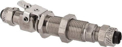 Parker - 1/4" OD, Grade 316Stainless Steel Single End Shutoff Bulkhead Coupler - 150 Max Working psi, 5/8" Hex, Comp x Comp Ends - Apex Tool & Supply