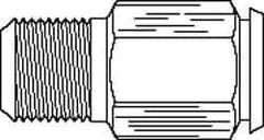 Parker - 1/4" OD, Grade 316Stainless Steel Pipe Coupler Body - 150 Max Working psi, 1/2" Hex, Comp x MNPT Ends - Apex Tool & Supply