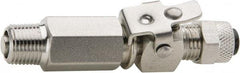 Parker - 1/4" OD, Grade 316Stainless Steel Single End Shutoff Pipe Coupler - 150 Max Working psi, 1/2" Hex, Comp x MNPT Ends - Apex Tool & Supply