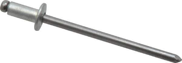 Marson - Size 44 Button Head Steel Open End Blind Rivet - Steel Mandrel, 0.032" to 1/8" Grip, 1/4" Head Diam, 0.129" to 0.133" Hole Diam, 0.275" Length Under Head, 1/8" Body Diam - Apex Tool & Supply