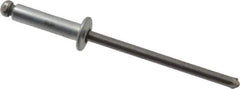 Marson - Button Head Steel Open End Blind Rivet - Steel Mandrel, 0.313" to 3/8" Grip, 1/4" Head Diam, 0.129" to 0.133" Hole Diam, 0.525" Length Under Head, 1/8" Body Diam - Apex Tool & Supply