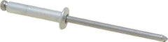 Marson - Button Head Steel Open End Blind Rivet - Steel Mandrel, 0.376" to 1/2" Grip, 1/4" Head Diam, 0.129" to 0.133" Hole Diam, 0.65" Length Under Head, 1/8" Body Diam - Apex Tool & Supply