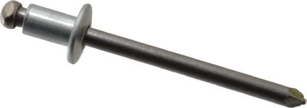 Marson - Button Head Steel Open End Blind Rivet - Steel Mandrel, 0.032" to 1/8" Grip, 3/8" Head Diam, 0.192" to 0.196" Hole Diam, 0.187" Length Under Head, 3/16" Body Diam - Apex Tool & Supply