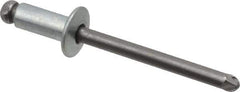 Marson - Button Head Steel Open End Blind Rivet - Steel Mandrel, 0.188" to 1/4" Grip, 3/8" Head Diam, 0.192" to 0.196" Hole Diam, 0.45" Length Under Head, 3/16" Body Diam - Apex Tool & Supply