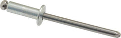 Marson - Button Head Steel Open End Blind Rivet - Steel Mandrel, 0.313" to 3/8" Grip, 3/8" Head Diam, 0.192" to 0.196" Hole Diam, 0.575" Length Under Head, 3/16" Body Diam - Apex Tool & Supply