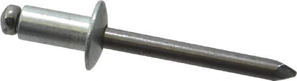 Marson - Button Head Steel Open End Blind Rivet - Steel Mandrel, 0.126" to 1/4" Grip, 1/2" Head Diam, 0.257" to 0.261" Hole Diam, 1/2" Length Under Head, 1/4" Body Diam - Apex Tool & Supply